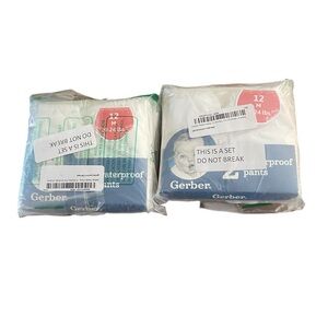 Gerber Waterproof Pants Set - White and Blue 4 pc